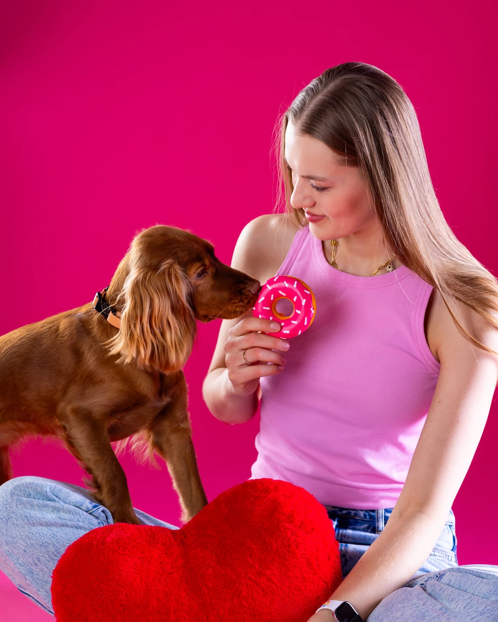 Cocker Spaniel Nela z właścicielem - sesja walentynkowa prezent Białystok